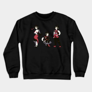 Woman in Red Crewneck Sweatshirt